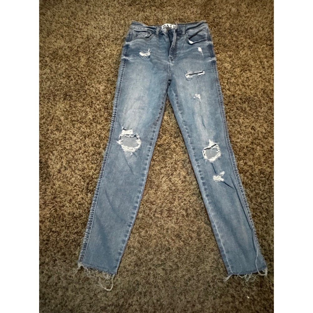 Daze Denim Womens High Rise Distressed Skinny Jeans Blue Size 27 D6003BNE-OBS
